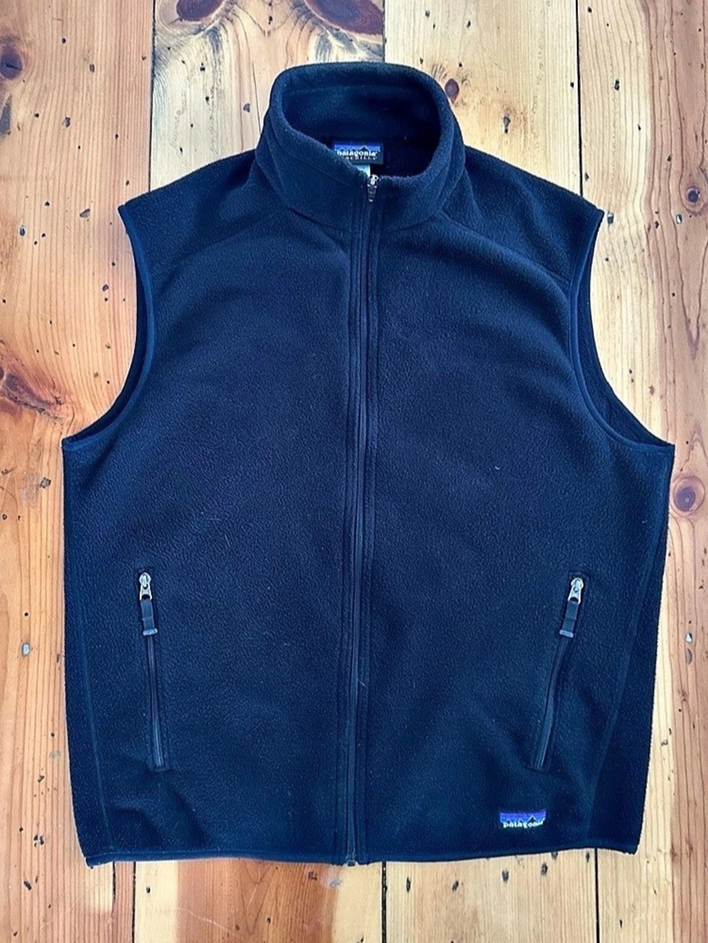 Patagonia Synchilla Fleece Men’s Adult Large Black Vest Outdoors Logo Jacket
